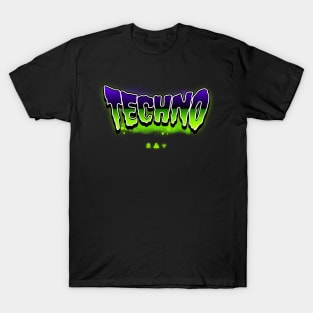 TECHNO  - Toxic Slime (purple/lime) T-Shirt